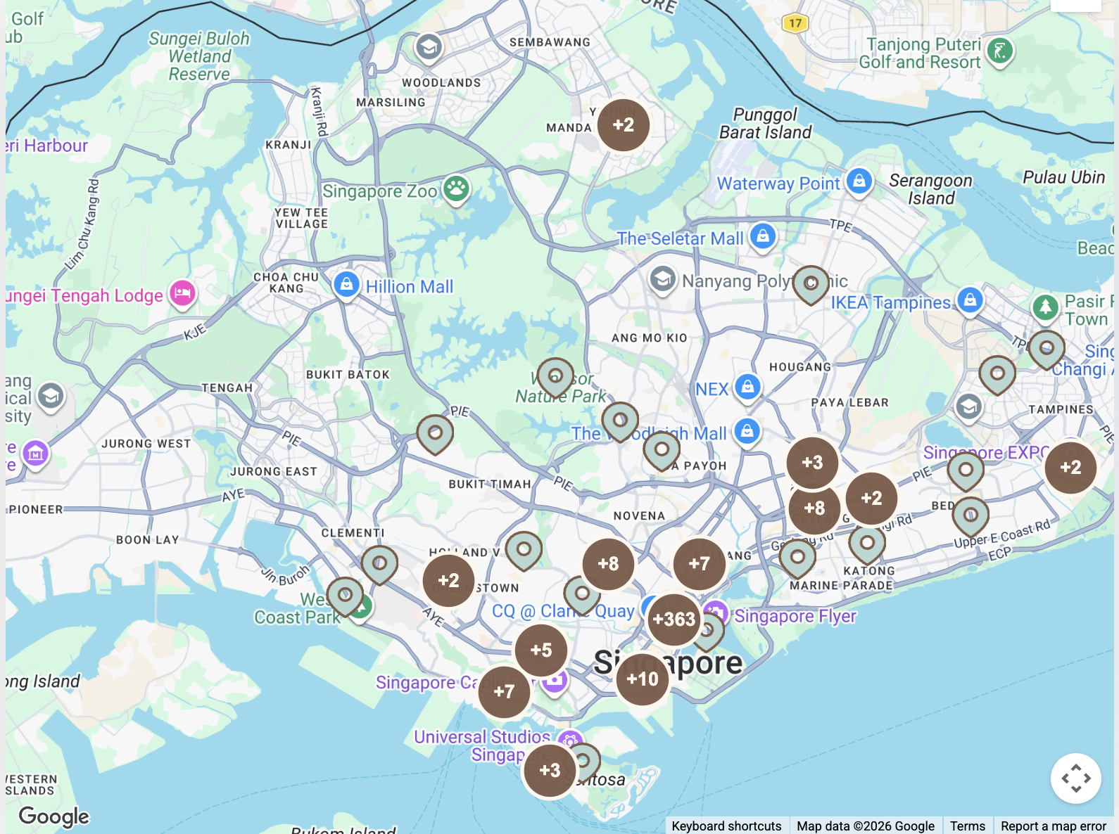 Nearo map view for exploring events geographically