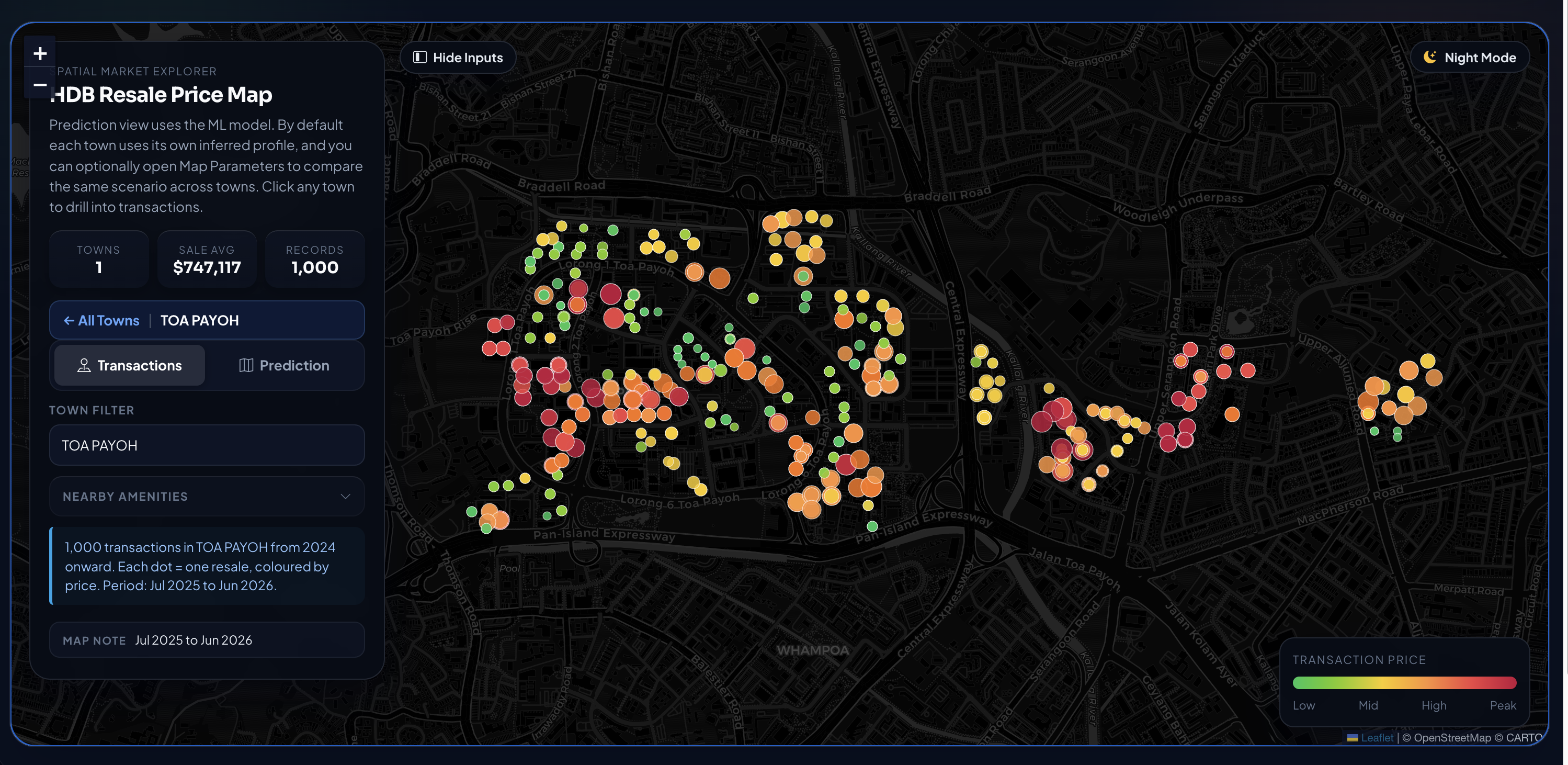 PropSight spatial analytics map showing property value patterns